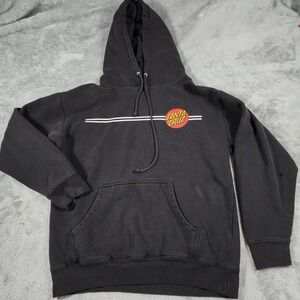 Santa Cruz Hoodie Mens Medium Black‎ Classic Dot Logo Skateboards Streetwear
